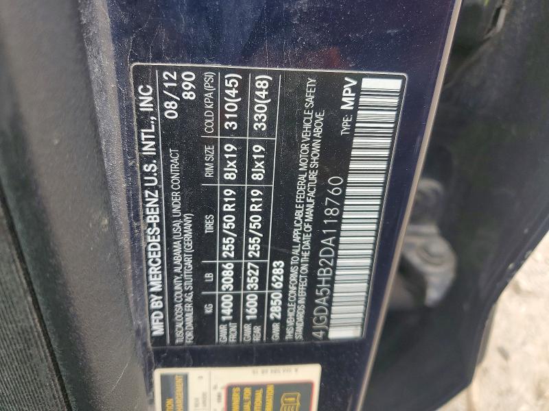 Продаж на аукціоні авто 2013 Mercedes-benz Ml, vin: 4JGDA5HB2DA118760, номер лоту: 68222676