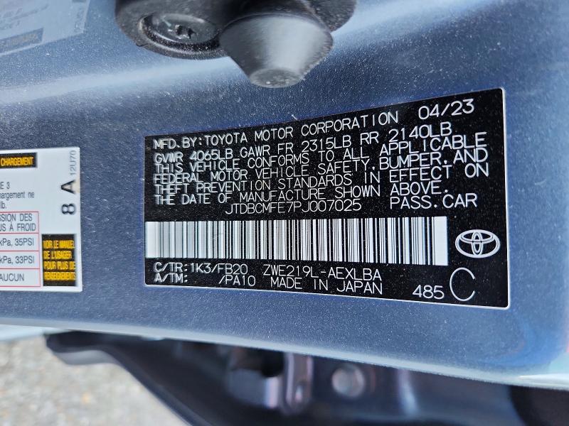 68167786 :رقم المزاد ، JTDBCMFE7PJ007025 vin ، 2023 Toyota Corolla Hybrid مزاد بيع