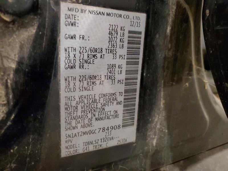69025016 :رقم المزاد ، 5N1AT2MV0GC784908 vin ، 2016 Nissan Rogue مزاد بيع