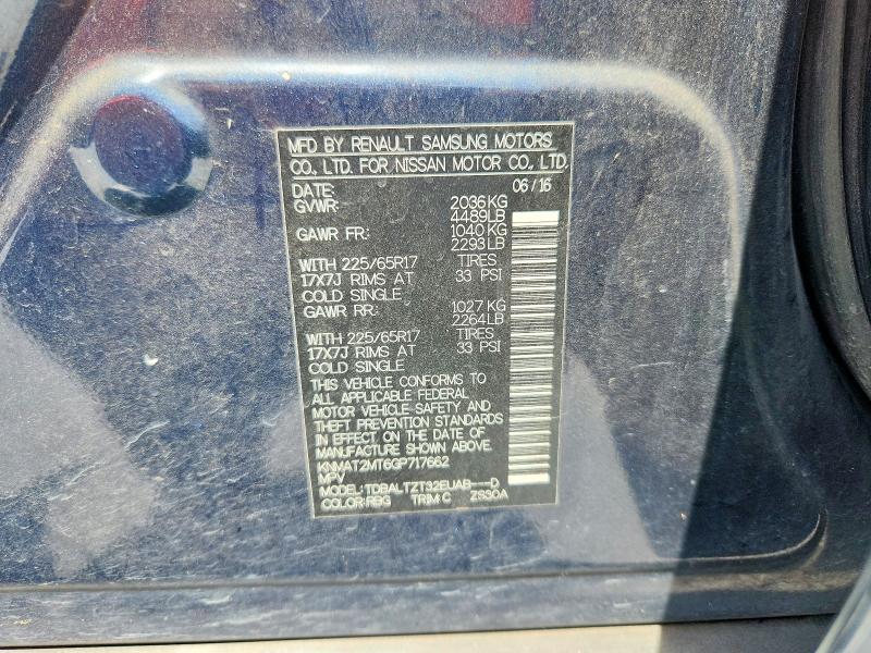 2016 Nissan Rogue მანქანა იყიდება აუქციონზე, vin: KNMAT2MT6GP717662, აუქციონის ნომერი: 68611736