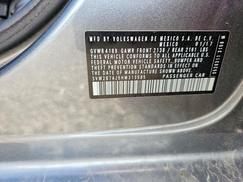 Aukcja sprzedaży 2017 Volkswagen Jetta, vin: 3VW2B7AJ5HM313585, numer aukcji: 69361756