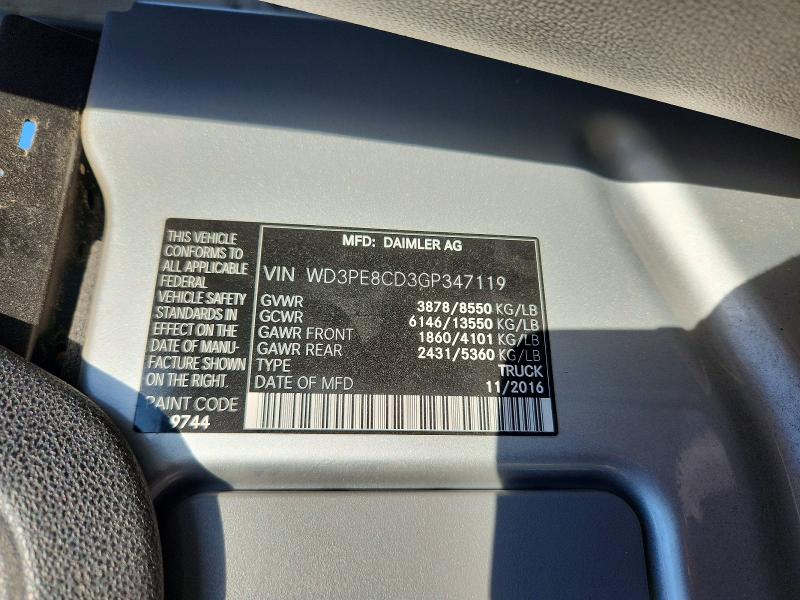 67446886 :رقم المزاد ، WD3PE8CD3GP347119 vin ، 2016 Mercedes-benz Sprinter مزاد بيع