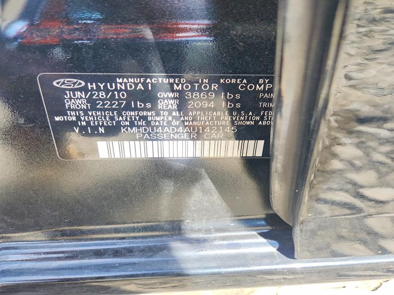 Продаж на аукціоні авто 2010 Hyundai Elantra, vin: KMHDU4AD4AU142145, номер лоту: 67965806
