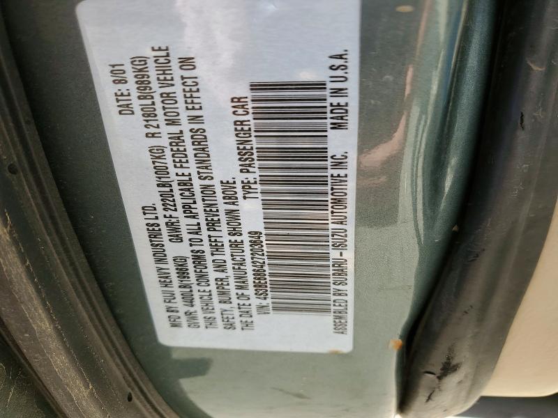 Продаж на аукціоні авто 2002 Subaru Legacy, vin: 4S3BE686427203649, номер лоту: 71090086