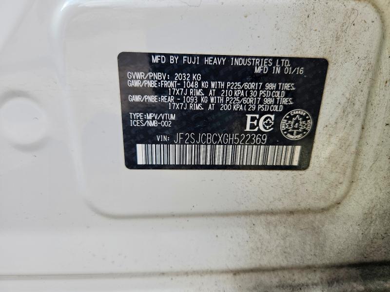 Продаж на аукціоні авто 2016 Subaru Forester, vin: JF2SJCBCXGH522369, номер лоту: 67287776