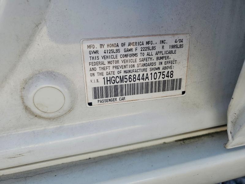 67638806 :رقم المزاد ، 1HGCM56844A107548 vin ، 2004 Honda Accord مزاد بيع