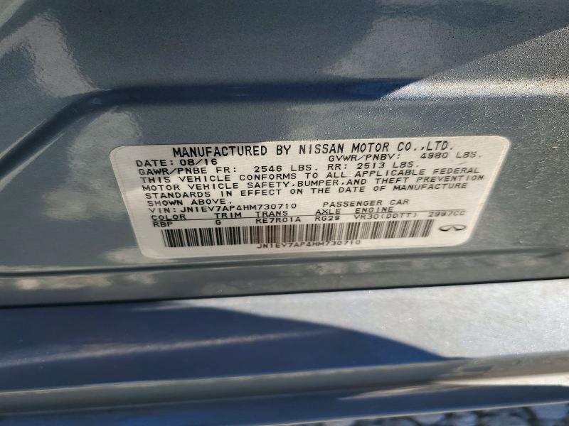 Продаж на аукціоні авто 2017 Infiniti Q50, vin: JN1EV7AP4HM730710, номер лоту: 69880906