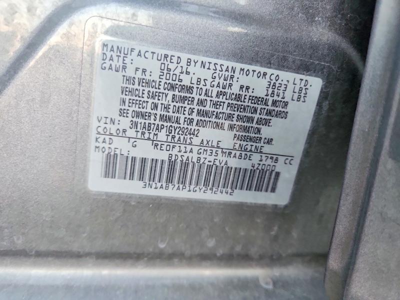 Aukcja sprzedaży 2016 Nissan Sentra, vin: 3N1AB7AP1GY292442, numer aukcji: 68204956