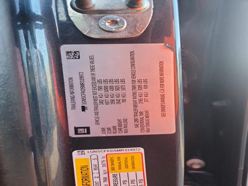 Продажа на аукционе авто 2021 Chevrolet Suburban, vin: 1GNSCFKD5MR319972, номер лота: 67452506