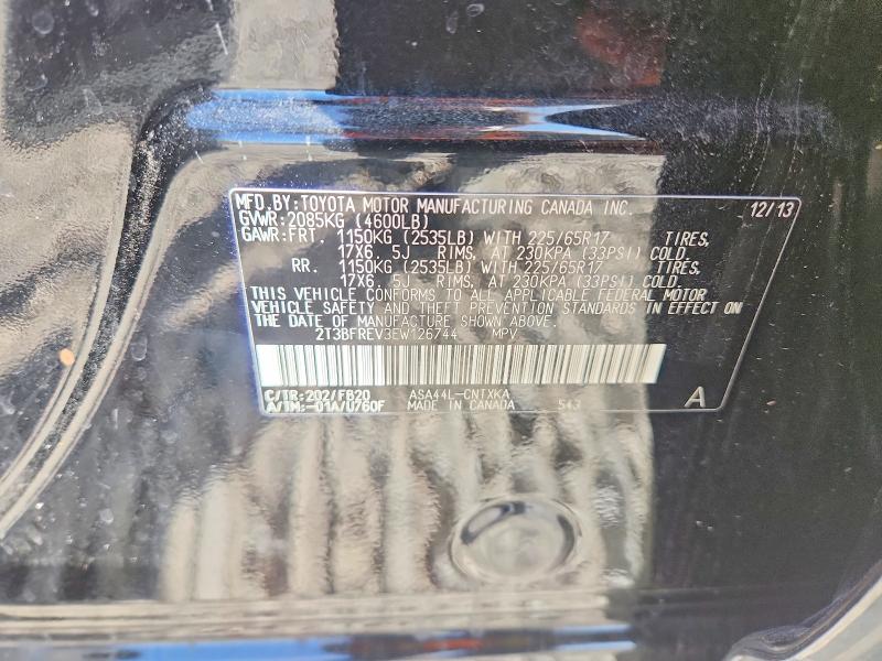 2014 Toyota Rav4 მანქანა იყიდება აუქციონზე, vin: 2T3BFREV3EW126744, აუქციონის ნომერი: 68672876