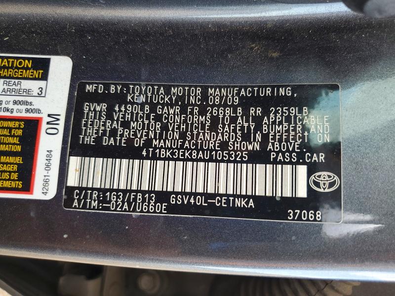 Продаж на аукціоні авто 2010 Toyota Camry, vin: 4T1BK3EK8AU105325, номер лоту: 68222216