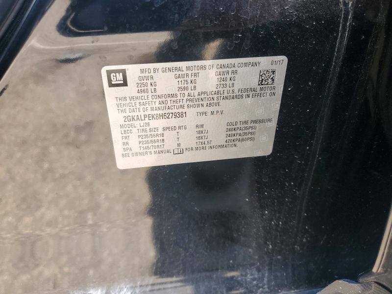 Aukcja sprzedaży 2017 Gmc Terrain, vin: 2GKALPEK8H6279381, numer aukcji: 67639526