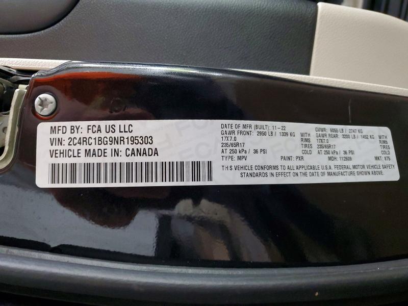 69217326 :رقم المزاد ، 2C4RC1BG9NR195303 vin ، 2022 Chrysler Pacifica مزاد بيع