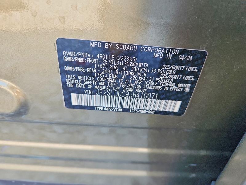 2025 Subaru Forester მანქანა იყიდება აუქციონზე, vin: JF2SLDDC9SH410071, აუქციონის ნომერი: 67260646