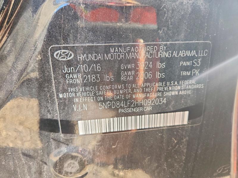 2017 Hyundai Elantra მანქანა იყიდება აუქციონზე, vin: 5NPD84LF2HH092034, აუქციონის ნომერი: 67908716