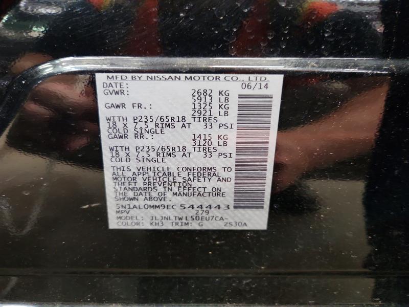 Aukcja sprzedaży 2014 Infiniti Qx60, vin: 5N1AL0MM9EC544443        , numer aukcji: 69143746