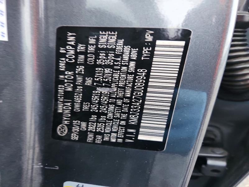 69239646 :رقم المزاد ، KM8J33A27GU089948 vin ، 2016 Hyundai Tucson مزاد بيع