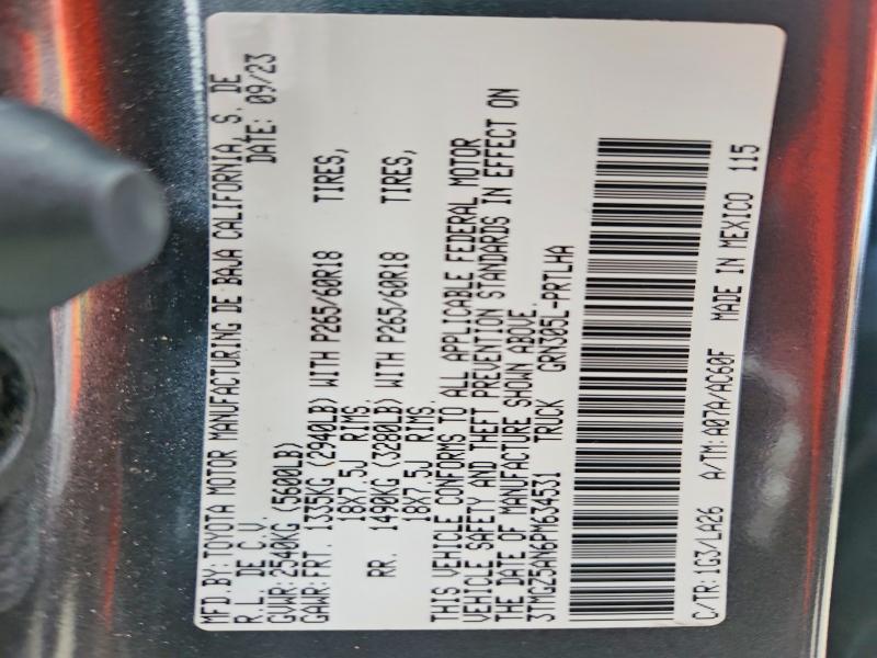 69610626 :رقم المزاد ، 3TMGZ5AN6PM634531 vin ، 2023 Toyota Tacoma مزاد بيع