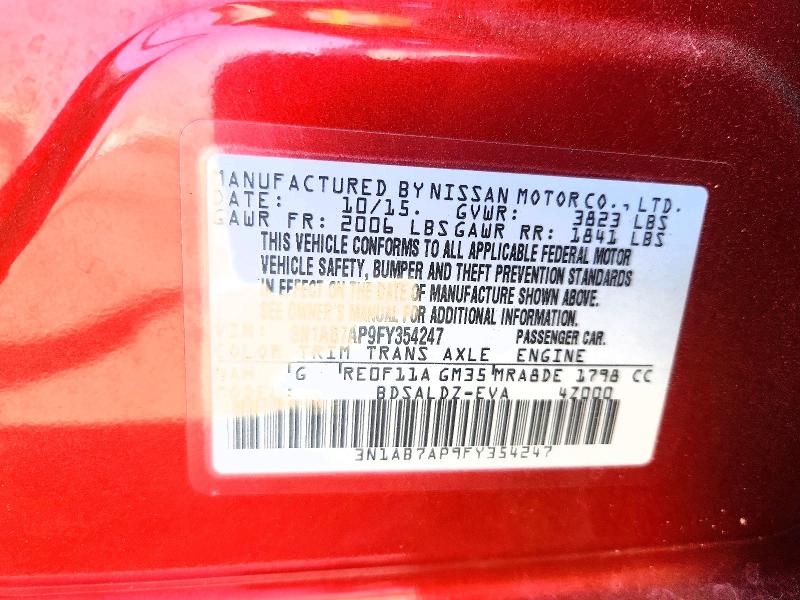 2015 Nissan Sentra მანქანა იყიდება აუქციონზე, vin: 3N1AB7AP9FY354247, აუქციონის ნომერი: 69816176