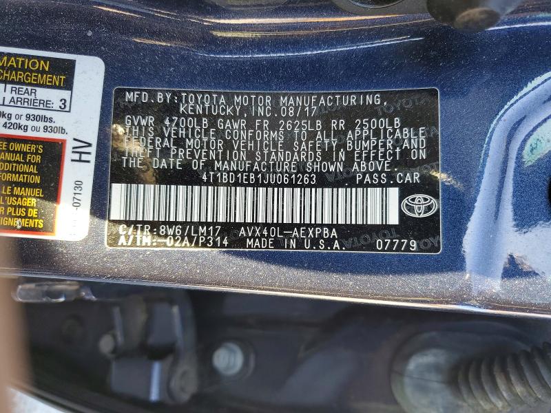 Aukcja sprzedaży 2018 Toyota Avalon Hybrid, vin: 4T1BD1EB1JU061263, numer aukcji: 68554646