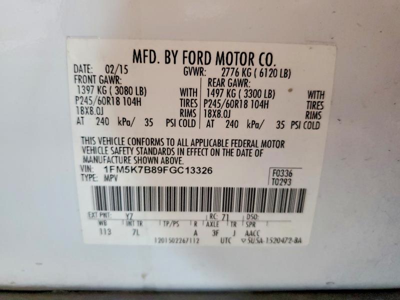 Продаж на аукціоні авто 2015 Ford Explorer, vin: 1FM5K7B89FGC13326, номер лоту: 70450846