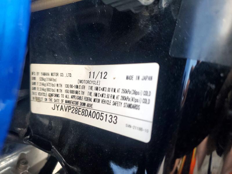 Продажа на аукционе авто 2013 Yamaha Xv1700, vin: JYAVP28E8DA005133, номер лота: 69373836