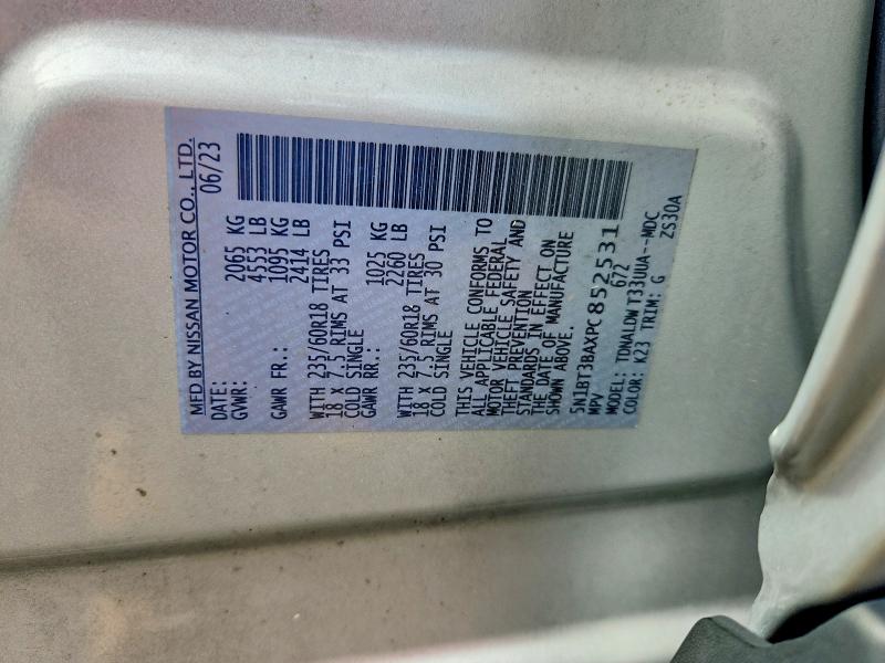2023 Nissan Rogue მანქანა იყიდება აუქციონზე, vin: 5N1BT3BAXPC852531, აუქციონის ნომერი: 70997956