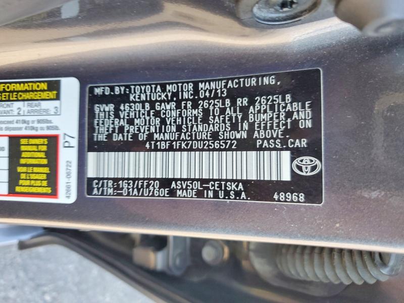 Продажа на аукционе авто 2013 Toyota Camry, vin: 4T1BF1FK7DU256572, номер лота: 69767286