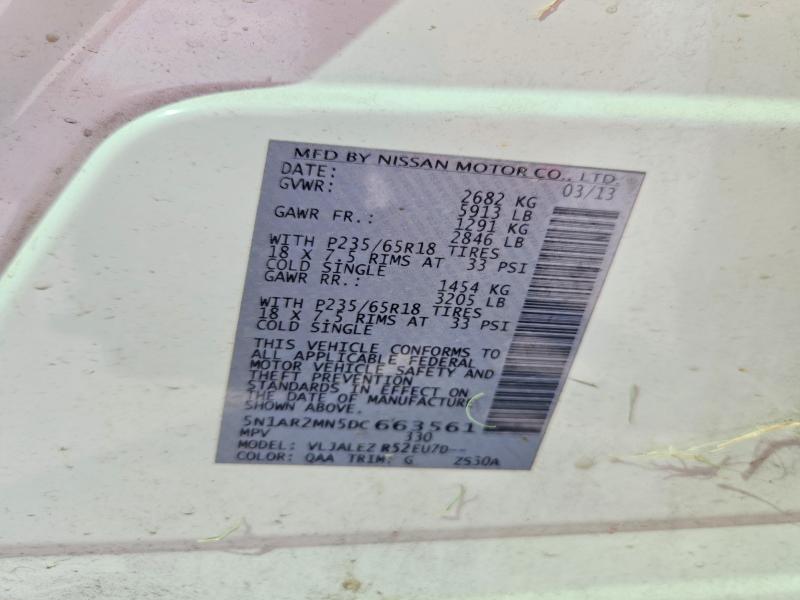 Продаж на аукціоні авто 2013 Nissan Pathfinder, vin: 5N1AR2MN5DC663561, номер лоту: 67236896
