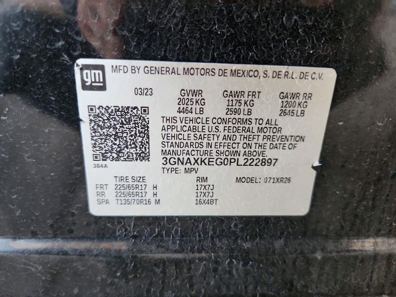 Aukcja sprzedaży 2023 Chevrolet Equinox, vin: 3GNAXKEG0PL222897, numer aukcji: 67744306