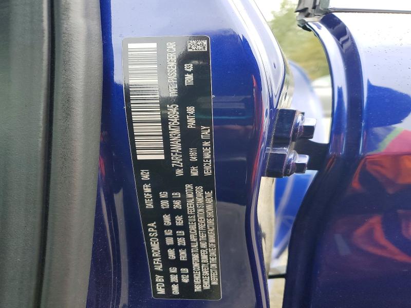 Продаж на аукціоні авто 2021 Alfa Romeo Giulia, vin: ZARFAMAN3M7648945, номер лоту: 68368596