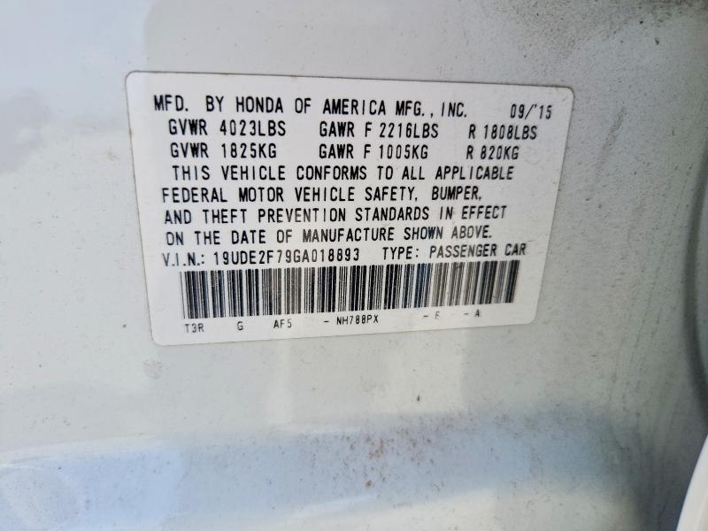 69223966 :رقم المزاد ، 19UDE2F79GA018893 vin ، 2016 Acura Ilx مزاد بيع