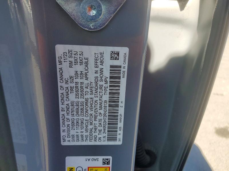 Продаж на аукціоні авто 2024 Honda Cr-v, vin: 2HKRS3H72RH318139, номер лоту: 70687506