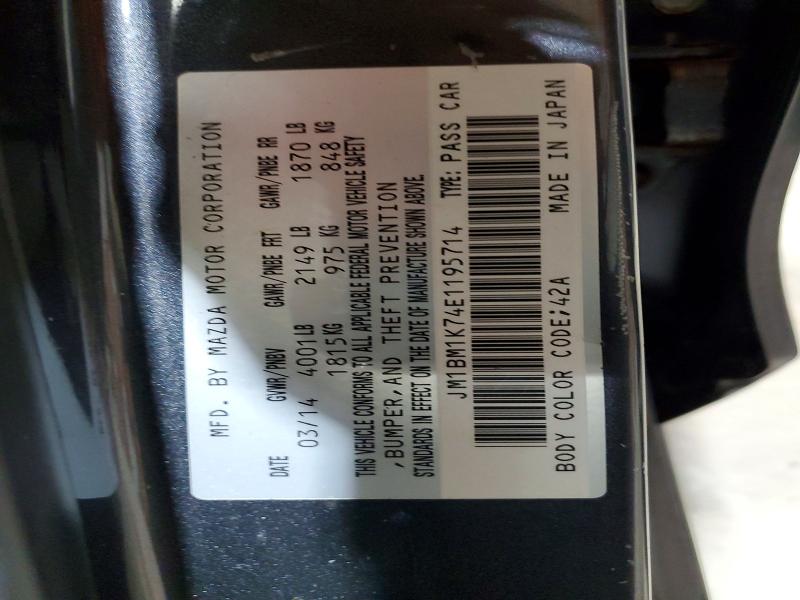69364386 :رقم المزاد ، JM1BM1K74E1195714 vin ، 2014 Mazda 3 مزاد بيع