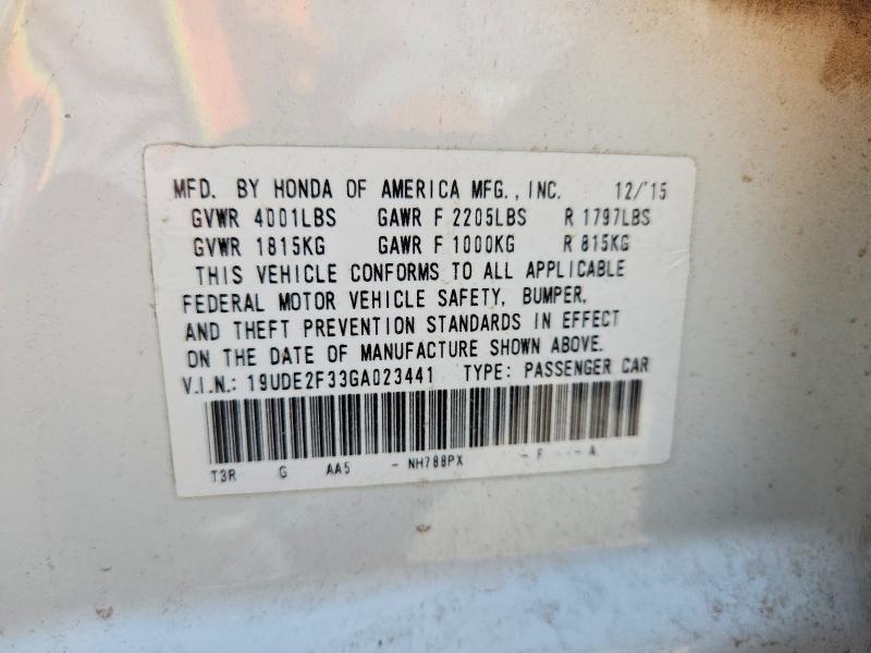 Auction sale of the 2016 Acura Ilx, vin: 19UDE2F33GA023441, lot number: 67876216
