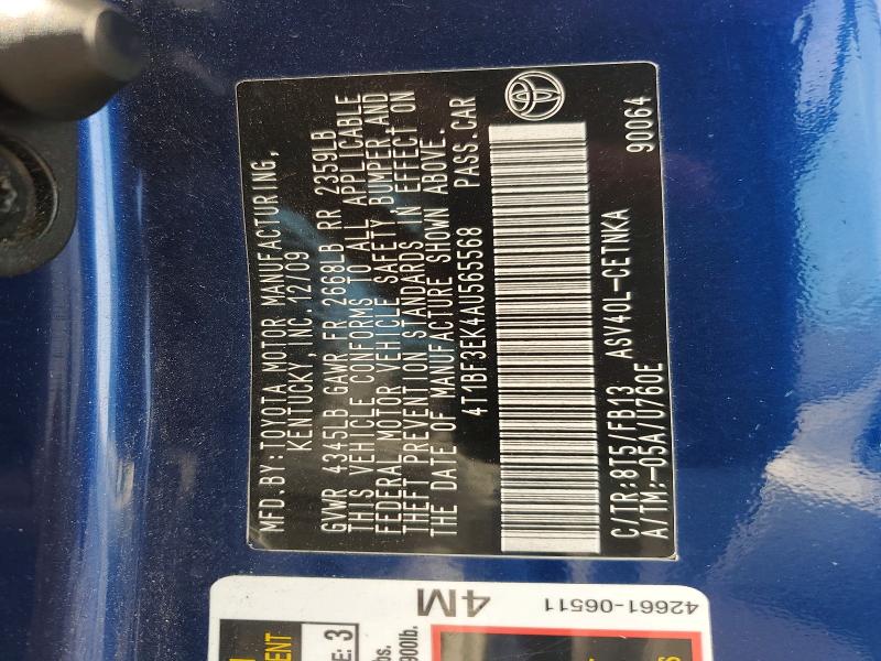 2010 Toyota Camry მანქანა იყიდება აუქციონზე, vin: 4T1BF3EK4AU565568, აუქციონის ნომერი: 70510236