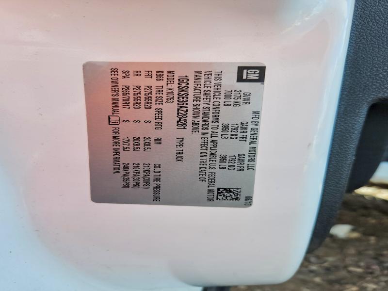 2010 Chevrolet Silverado მანქანა იყიდება აუქციონზე, vin: 1GCSKSE36AZ284281, აუქციონის ნომერი: 66554986