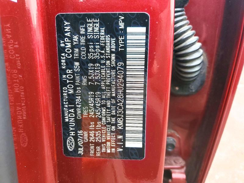 Продаж на аукціоні авто 2017 Hyundai Tucson, vin: KM8J3CA28HU294079, номер лоту: 67417846