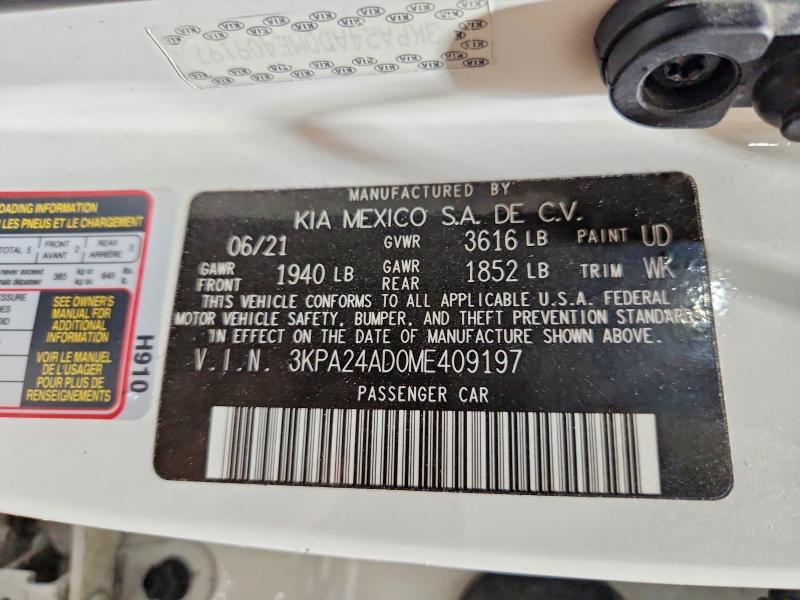 Продаж на аукціоні авто 2021 Kia Rio, vin: 3KPA24AD0ME409197, номер лоту: 68869176