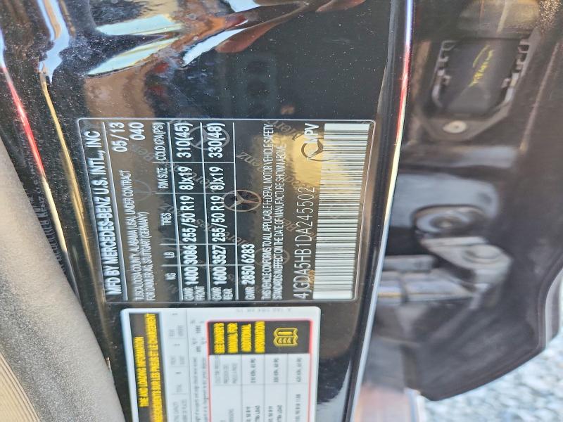 Aukcja sprzedaży 2013 Mercedes-benz Ml, vin: 4JGDA5HB1DA245502, numer aukcji: 59410076