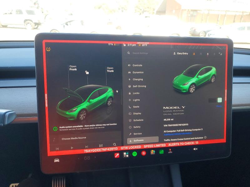 Aukcja sprzedaży 2022 Tesla Model Y, vin: 7SAYGDEE7NF426113, numer aukcji: 69033966