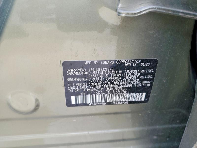 Aukcja sprzedaży 2020 Subaru Forester, vin: JF2SKAJC8LH562561, numer aukcji: 68411546