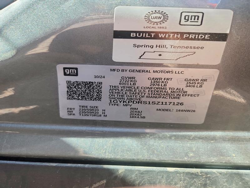 2025 Cadillac Xt6 მანქანა იყიდება აუქციონზე, vin: 1GYKPDRS1SZ117126, აუქციონის ნომერი: 67487796