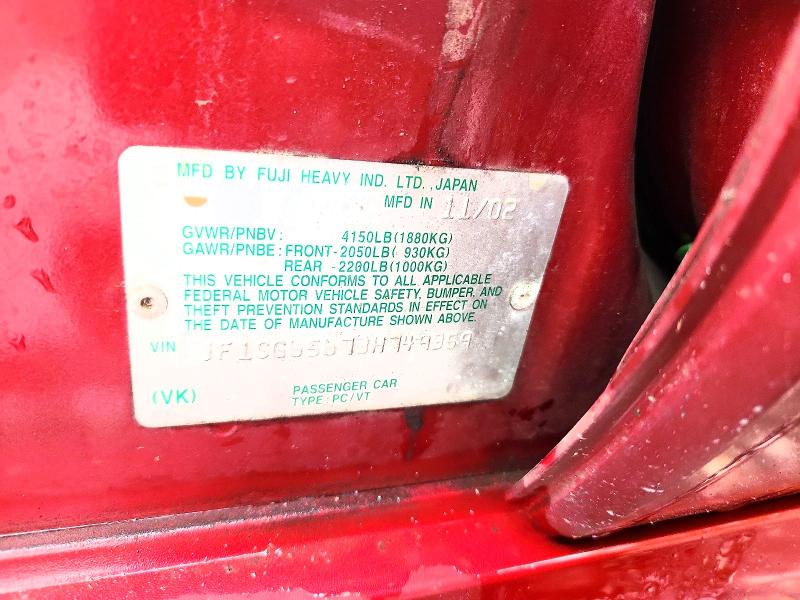 Aukcja sprzedaży 2003 Subaru Forester, vin: JF1SG65673H749359, numer aukcji: 70024146