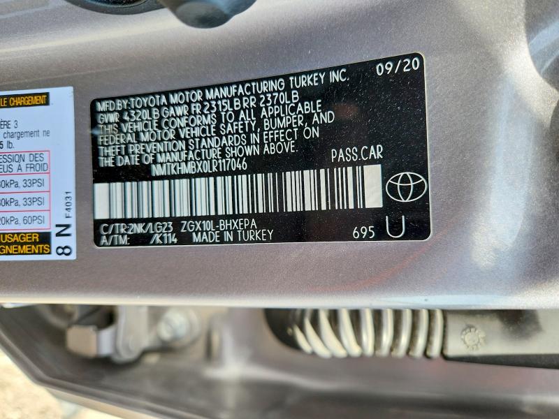 70511006 :رقم المزاد ، NMTKHMBX0LR117046 vin ، 2020 Toyota C-hr مزاد بيع