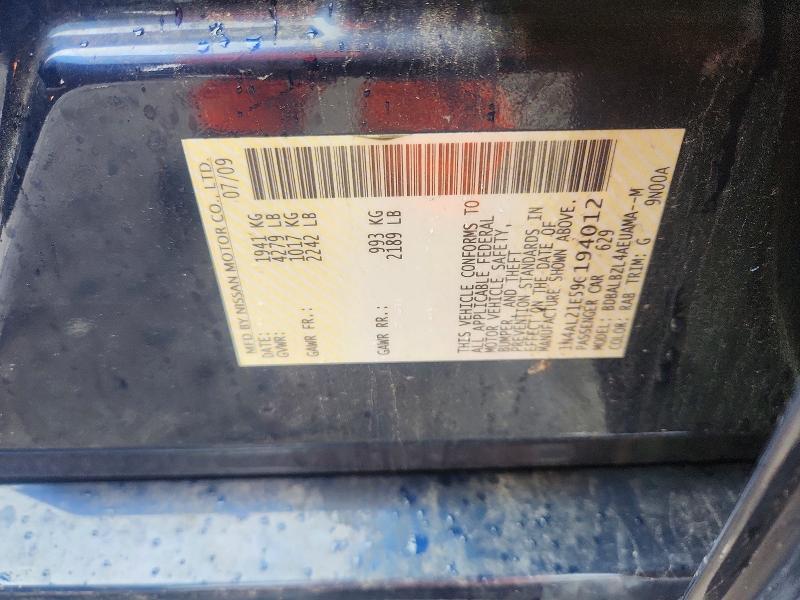 Aukcja sprzedaży 2009 Nissan Altima, vin: 1N4AL21E59C194012, numer aukcji: 70138486