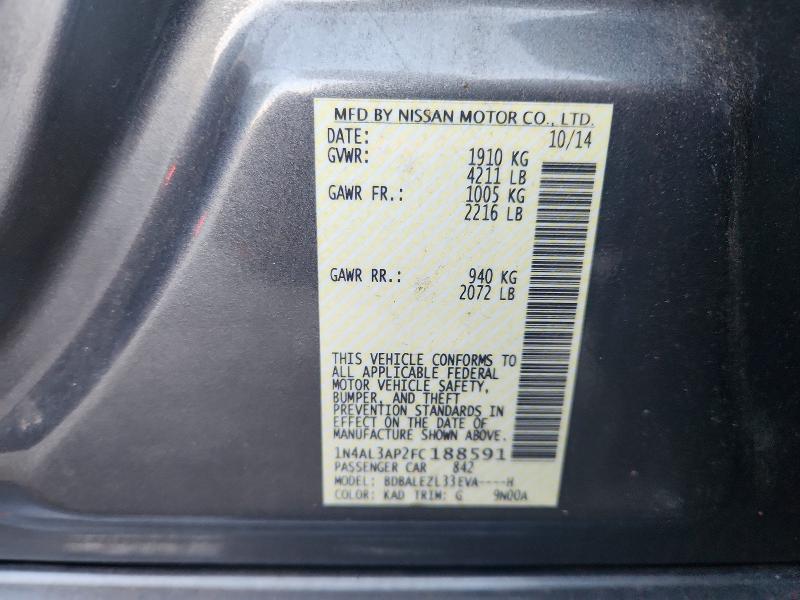 Aukcja sprzedaży 2015 Nissan Altima, vin: 1N4AL3AP2FC188591, numer aukcji: 69098346
