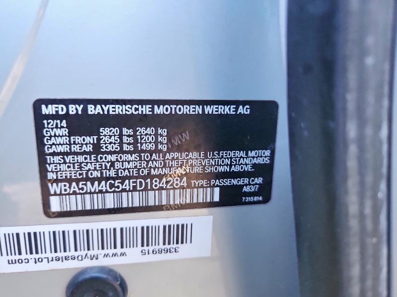 Продажа на аукционе авто 2015 Bmw 535, vin: WBA5M4C54FD184284, номер лота: 70050006