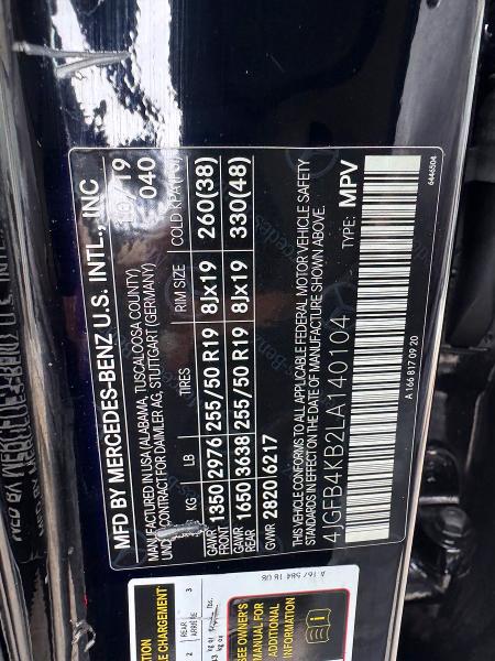 Aukcja sprzedaży 2020 Mercedes-benz Gle, vin: 4JGFB4KB2LA140104, numer aukcji: 71231346