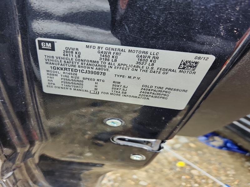 Aukcja sprzedaży 2012 Gmc Acadia, vin: 1GKKRTED1CJ390878, numer aukcji: 68235936